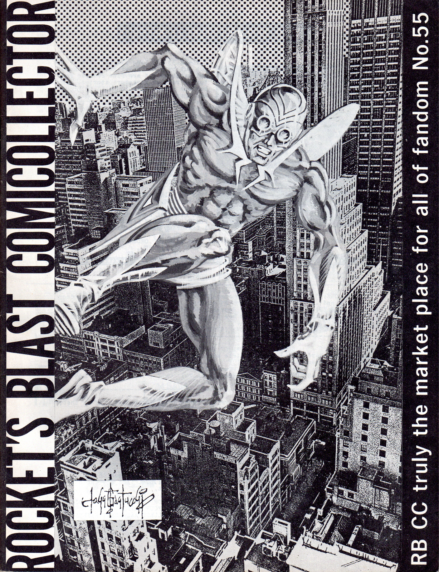 My all time favor fanzine cover by John G. Fantucchio: Rocket's Blast Comicollector (RBCC) #55!