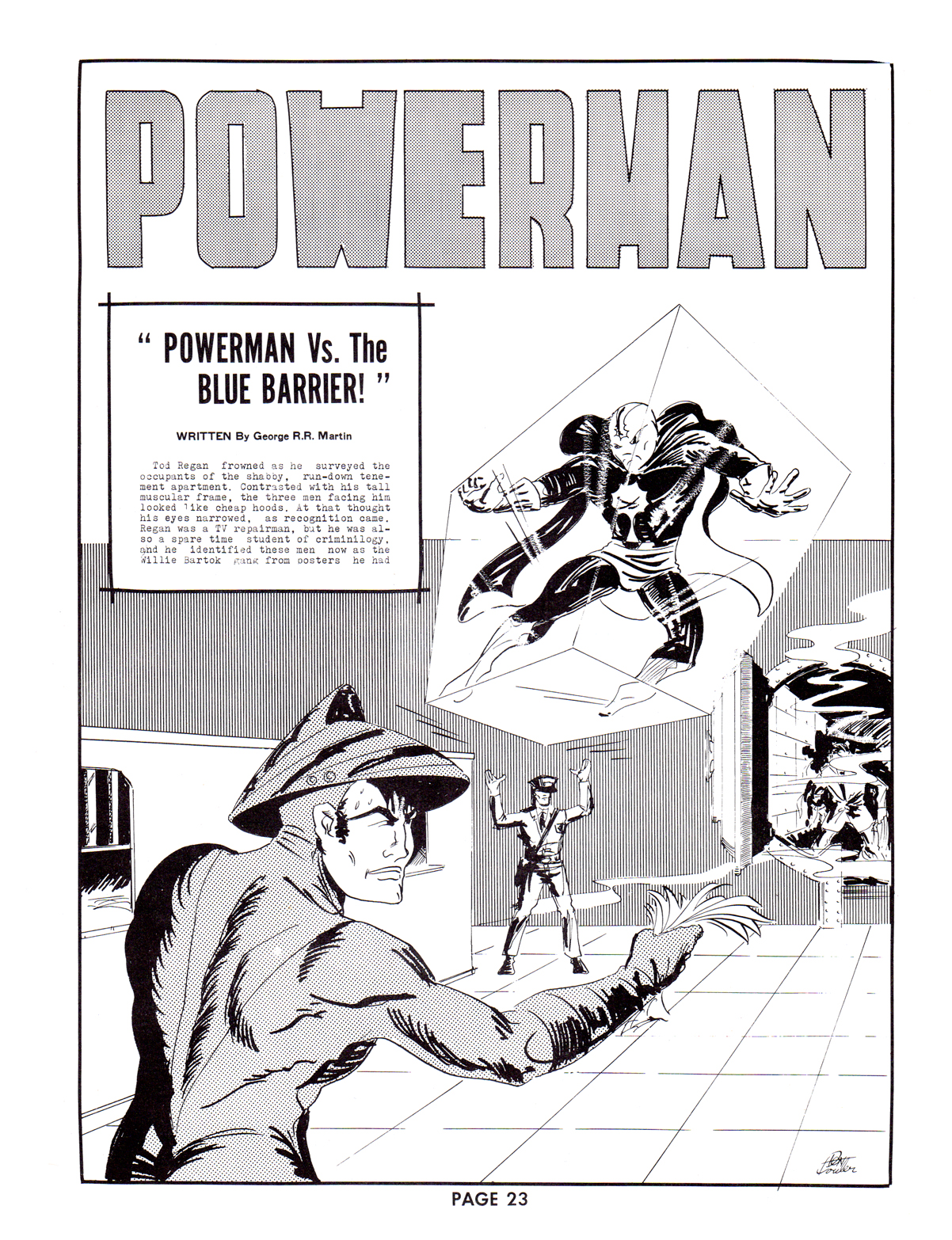 2nd George R. R. Martin story ever published was this Powerman fan fiction piece published in Star Studded Comics #7!